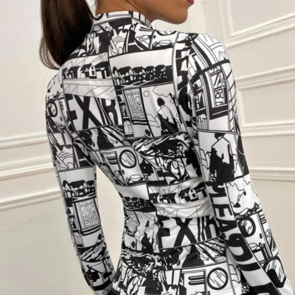 Luxury Pop Art Printed Blouse. - Picture 7 of 16